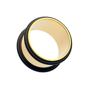 Gold Plated No Flare Ear Gauge Tunnel Plug-WildKlass Jewelry