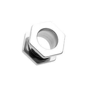 Steel Hexa Bolt Screw-Fit Ear Gauge Tunnel Plug-WildKlass Jewelry