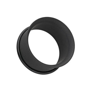 Matte Black Steel Single Flared Ear Gauge Tunnel Plug-WildKlass Jewelry