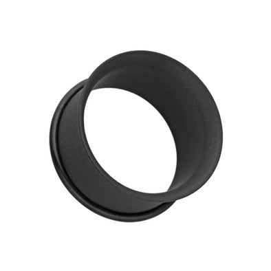 Matte Black Steel Single Flared Ear Gauge Tunnel Plug-WildKlass Jewelry