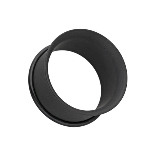 Matte Black Steel Single Flared Ear Gauge Tunnel Plug-WildKlass Jewelry