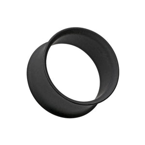 Matte Black Steel Double Flared Ear Gauge Tunnel Plug-WildKlass Jewelry