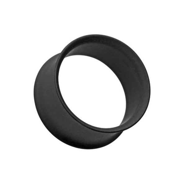 Matte Black Steel Double Flared Ear Gauge Tunnel Plug-WildKlass Jewelry