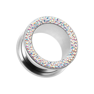 Multi-Sprinkle Dot Multi Gem Screw-Fit Ear Gauge Tunnel Plug-WildKlass Jewelry