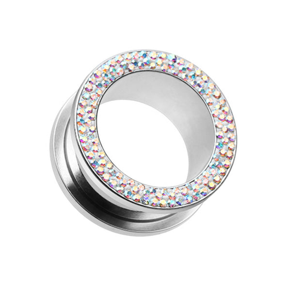 Multi-Sprinkle Dot Multi Gem Screw-Fit Ear Gauge Tunnel Plug-WildKlass Jewelry