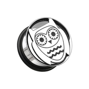 Owl Hollow Steel Single Flared Ear Gauge Plug-WildKlass Jewelry