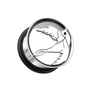 Swallow Hollow Steel Single Flared Ear Gauge Plug-WildKlass Jewelry