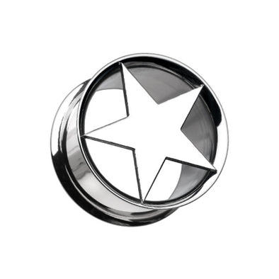 Nova Star Hollow Steel Double Flared Ear Gauge Plug-WildKlass Jewelry