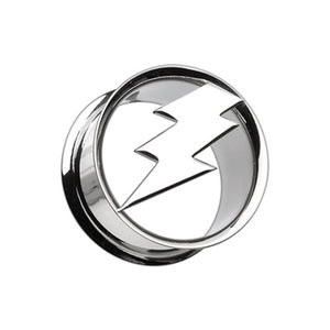 Electro Thunder Hollow Steel Double Flared Ear Gauge Plug-WildKlass Jewelry