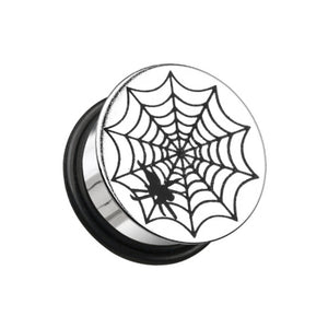 Spider Plate Hollow Back Single Flared Ear Gauge Plug-WildKlass Jewelry