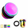 Flat Top Titanium IP 316L Surgical Steel WildKlass Plug with O-Ring-WildKlass Jewelry