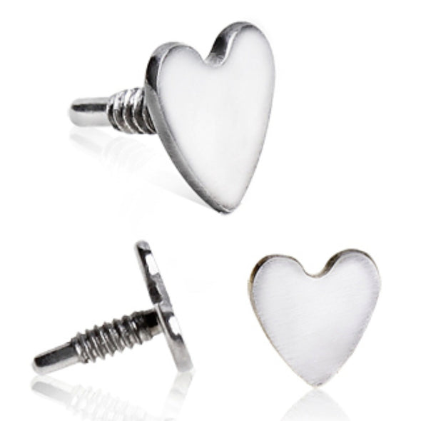 316L Surgical Steel Externally Threaded Heart for Internally Threaded Labret-WildKlass Jewelry