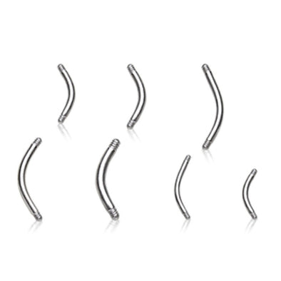 10pcs Package of 316L Surgical Steel Threaded Curved Bars-WildKlass Jewelry