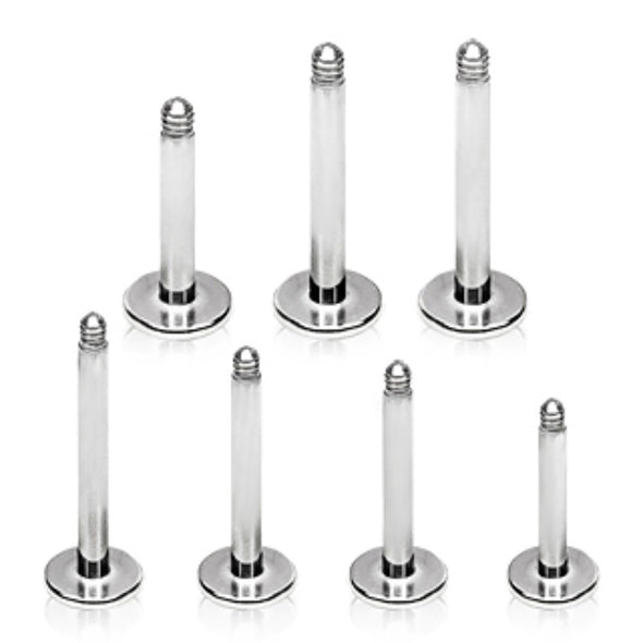 10pcs Package of 316L Surgical Steel Threaded Labret Bars-WildKlass Jewelry