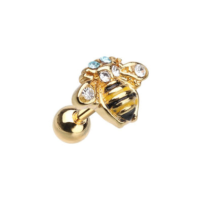 WILDKLASS Golden Queen Bee Cartilage Tragus Earring-WildKlass Jewelry