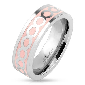 Shiny Infinite on Pink Center Stainless Steel Ring-WildKlass Jewelry