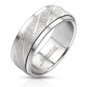 Two Tone Center Spinner Ring Stainless Steel-WildKlass Jewelry