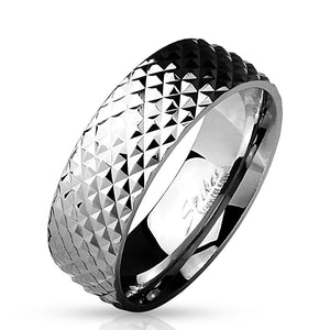 Pyramid Cut Surface Classic Dome Ring-WildKlass Jewelry