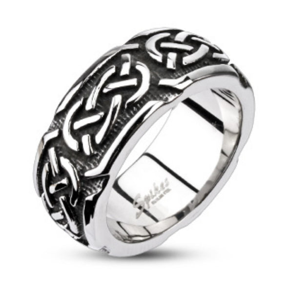 Continuous Celtic Cast Band Ring 316L Stainless Steel-WildKlass Jewelry