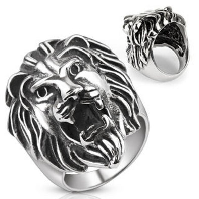 Lion Head Cast Ring 316L Stainless Steel-WildKlass Jewelry