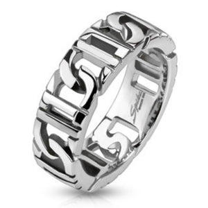 D-Linked Chain Ring Stainless Steel-WildKlass Jewelry