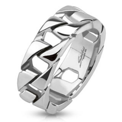 Cuban Link Chain Ring Stainless Steel-WildKlass Jewelry