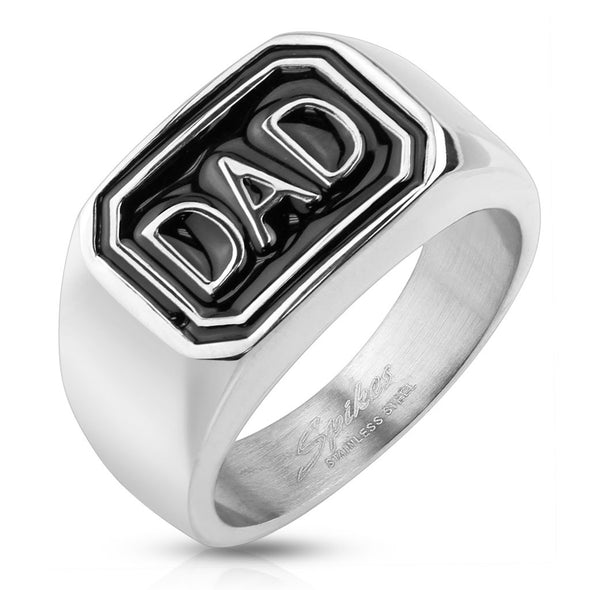 "DAD" Casted Stainless Steel Ring-WildKlass Jewelry