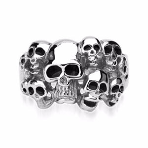 10 Skulls Ring 316L Surgical Stainless Steel-WildKlass Jewelry