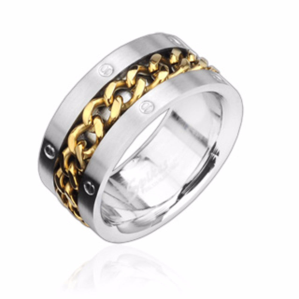 Spikes stainless shop steel ring gold