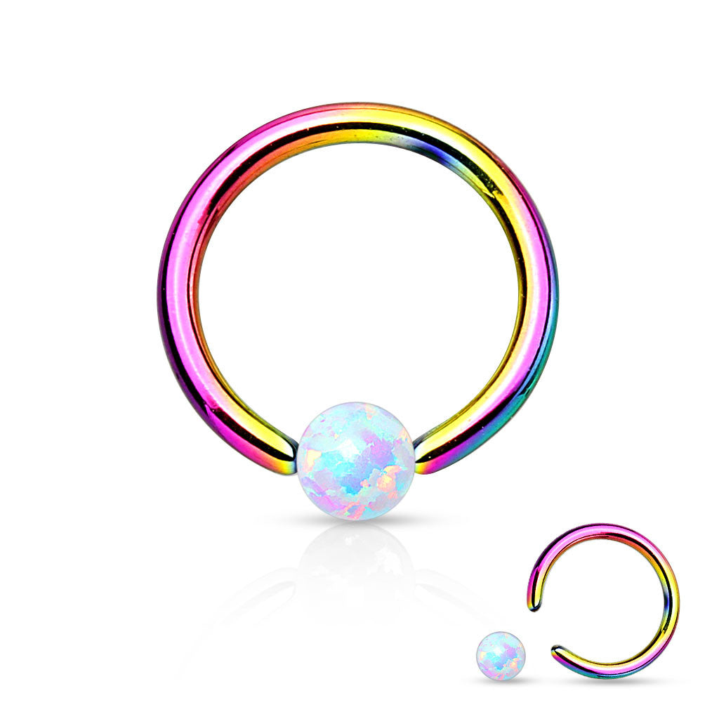 Opal captive store bead ring