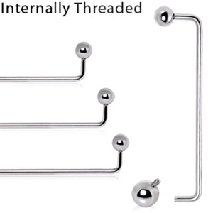 Internally Threaded 316L Surgical Steel 90 Degree Surface Barbell-WildKlass Jewelry