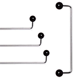 316L Surgical Steel 90 Degree Surface Barbell with Black PVD Plated Balls-WildKlass Jewelry
