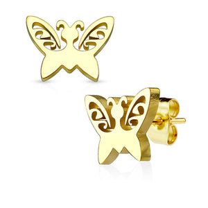 Pair of Butterfly 316L Stainless Stee WildKlassl Earring Studs-WildKlass Jewelry