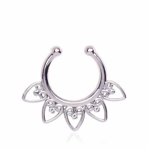 Ornamental Hearts Fake Septum Ring-WildKlass Jewelry
