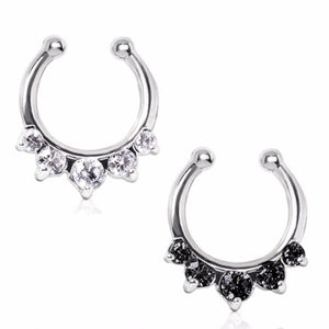 Faux Gemmed Princess Septum Clicker-WildKlass Jewelry