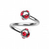 Aurora Gem Ball Steel Twist Spiral Ring-WildKlass Jewelry