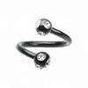 Blackline PVD Aurora Gem Ball Twist Spiral Ring-WildKlass Jewelry