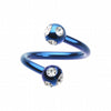 Blackline PVD Aurora Gem Ball Twist Spiral Ring-WildKlass Jewelry