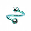 Blackline PVD Aurora Gem Ball Twist Spiral Ring-WildKlass Jewelry
