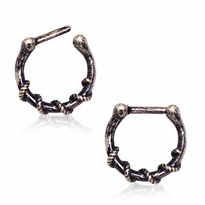 Rope Wrapped Antique Gold Plated Septum Clicker-WildKlass Jewelry