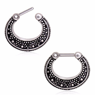 316L Surgical Steel Adorned Vintage Septum Clicker-WildKlass Jewelry