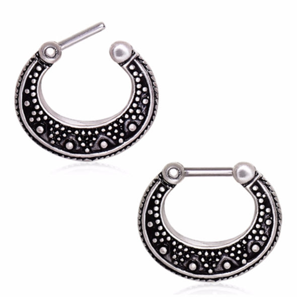 316L Surgical Steel Adorned Vintage Septum Clicker-WildKlass Jewelry