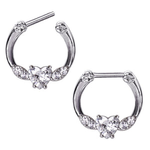 316L Surgical Steel Heart Gem Septum Clicker-WildKlass Jewelry