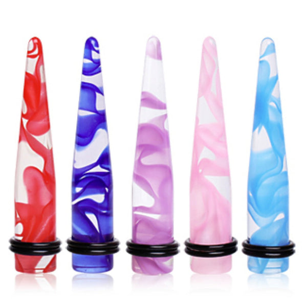 UV Coated Acrylic Swirl Ribbon Taper-WildKlass Jewelry