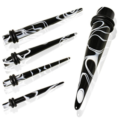 UV Acrylic Black Marble Taper-WildKlass Jewelry