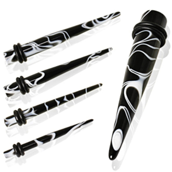 UV Acrylic Black Marble Taper-WildKlass Jewelry