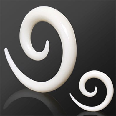 White Buffalo Horn Spiral Taper-WildKlass Jewelry