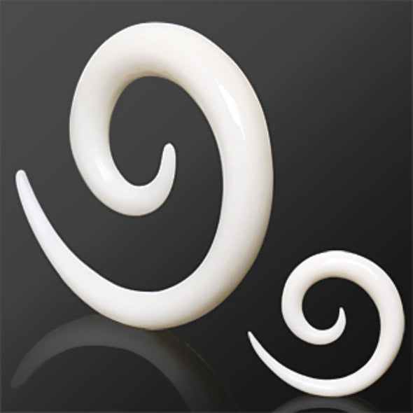 White Buffalo Horn Spiral Taper-WildKlass Jewelry