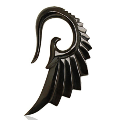 Organic Buffalo Horn Swan's Wing Taper (Sold as Pair)-WildKlass Jewelry
