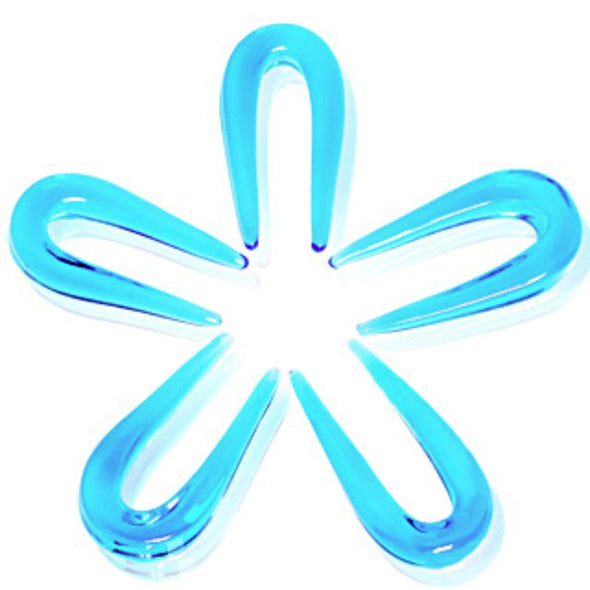 Aqua Glass "U" Shaped Taper-WildKlass Jewelry